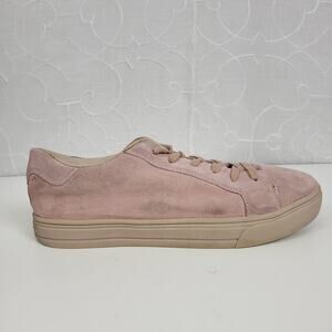 LFL by Life Womens Shoes Size 8 Baby Pink Suede Lace-Up Fashion Sneaker